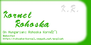 kornel rohoska business card